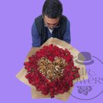 Ramo de 300 rosas Rojas y Doradas